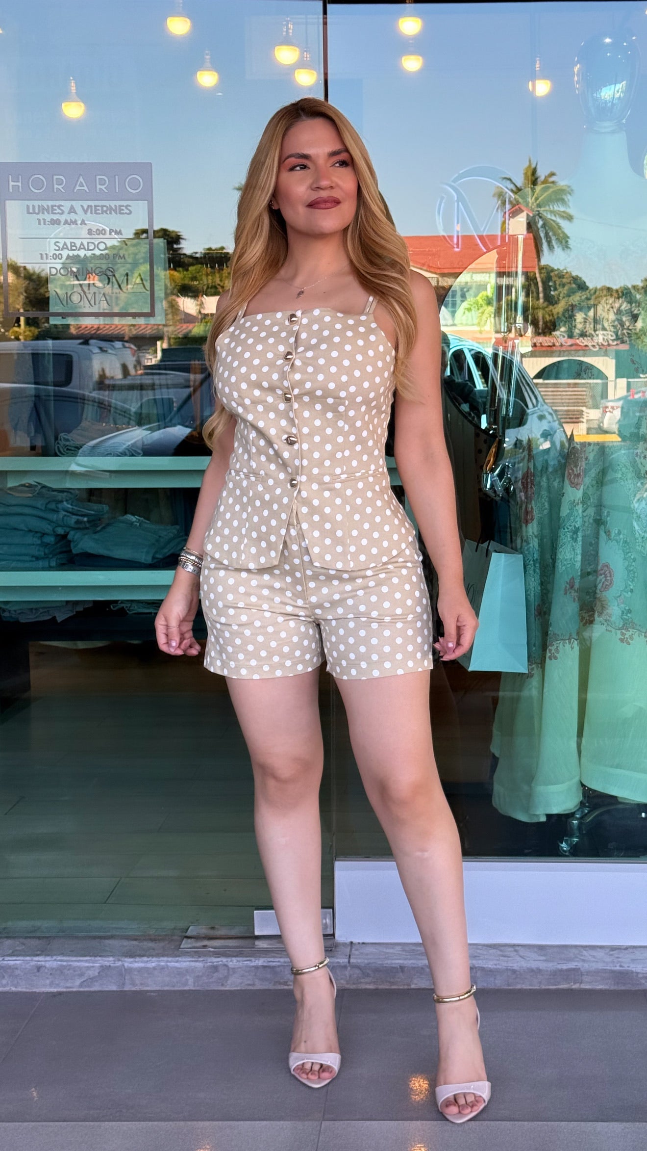 Set polka de short y chaleco