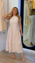 Vestido polka café