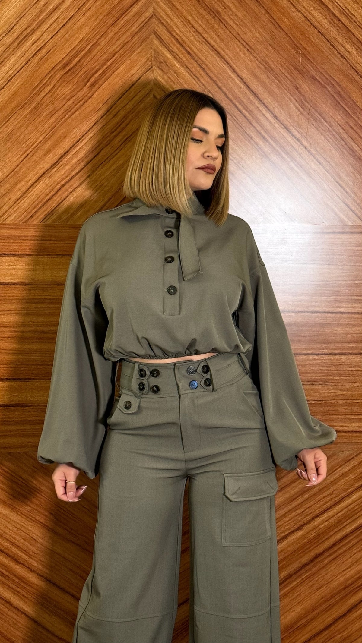 Set olivo de pantalón