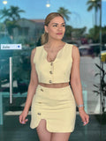 Set amarillo falda y chaleco