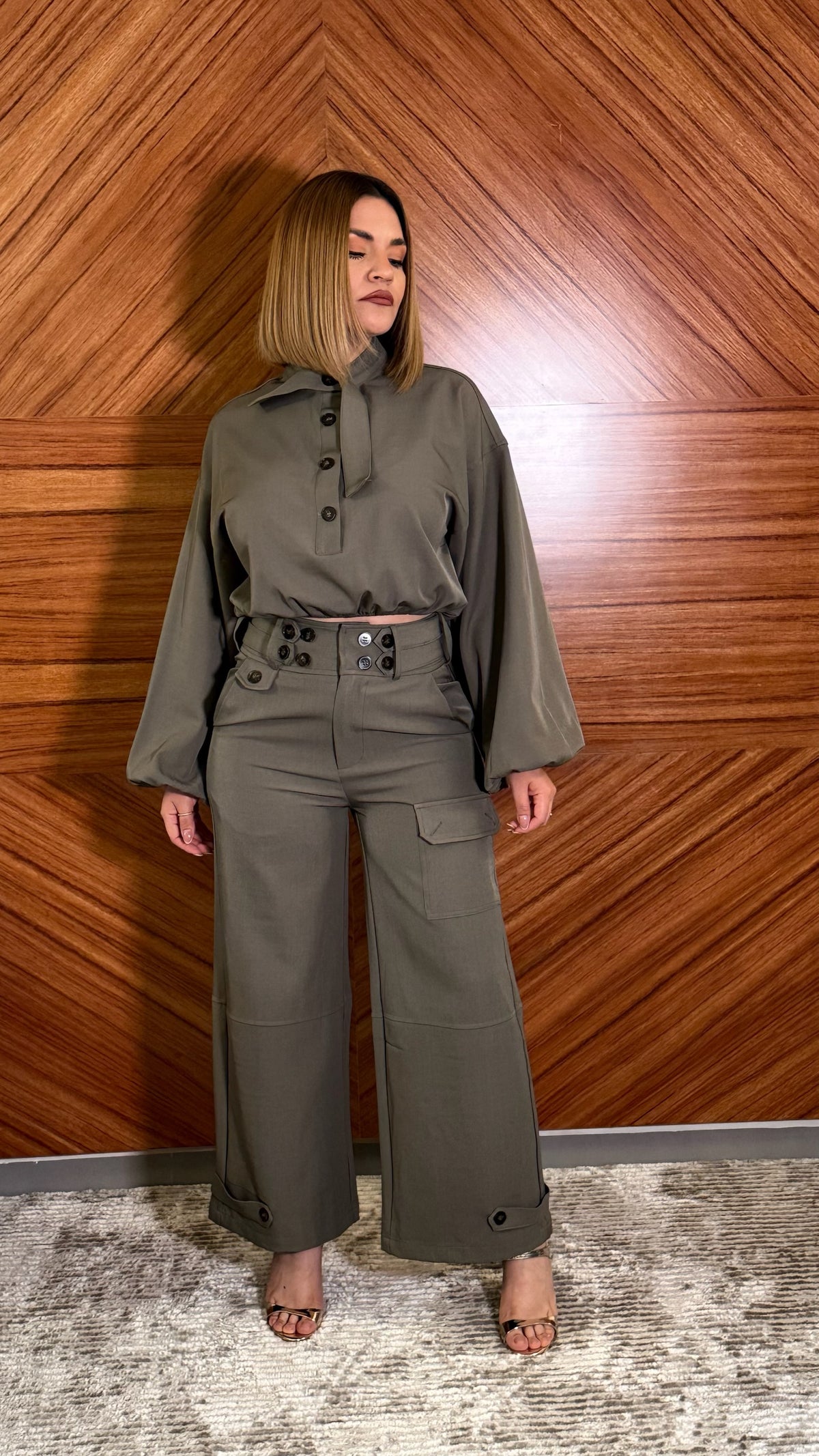 Set olivo de pantalón