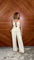 Set beige detalle de piedra