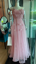 Vestido largo rosa