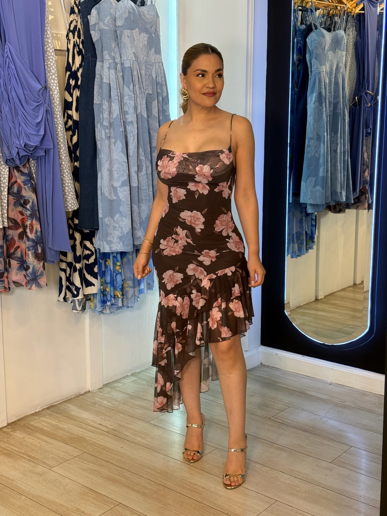 Vestido pegado café
