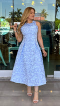 Vestido azul floral