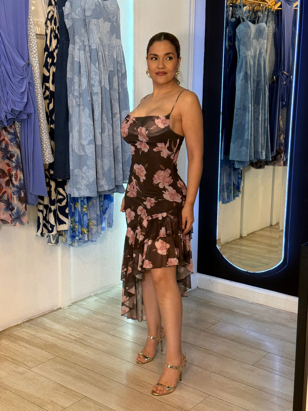 Vestido pegado café