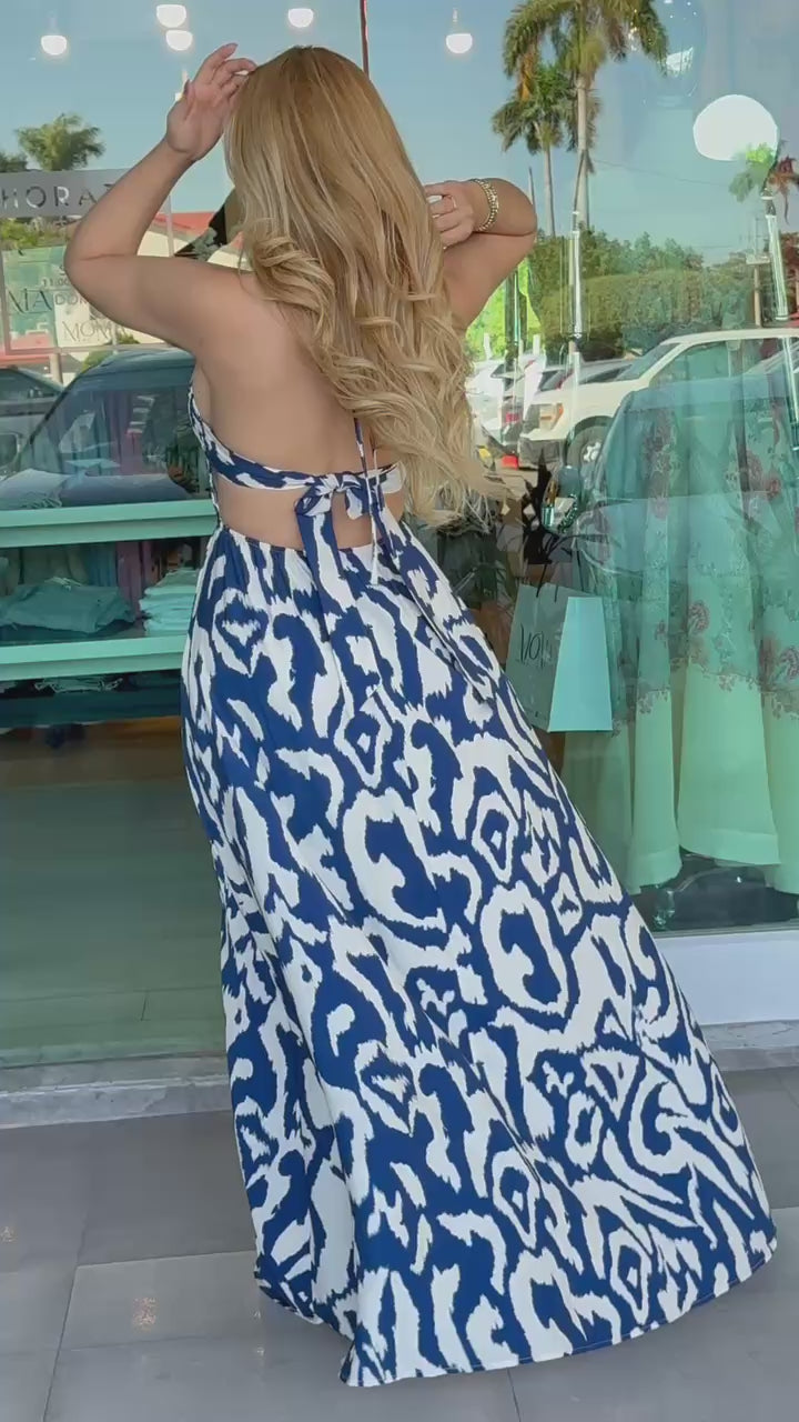 Vestido azul rey