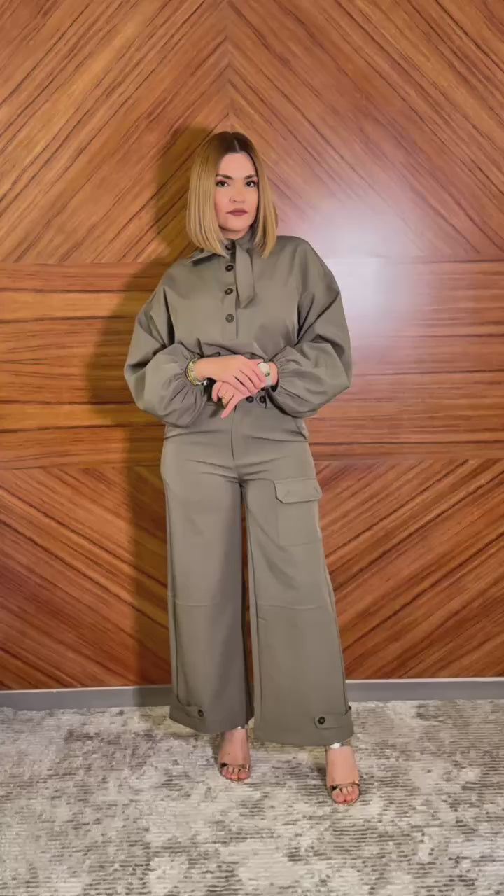 Set olivo de pantalón