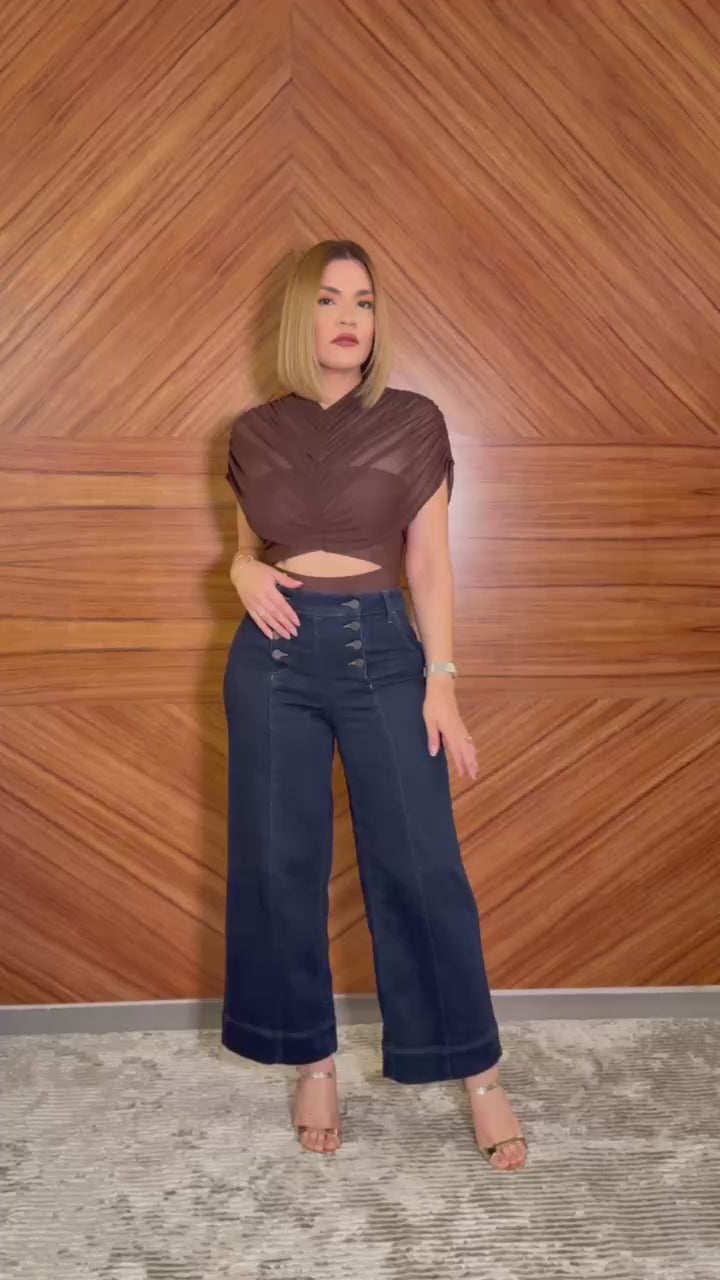 Jeans oscuro botones